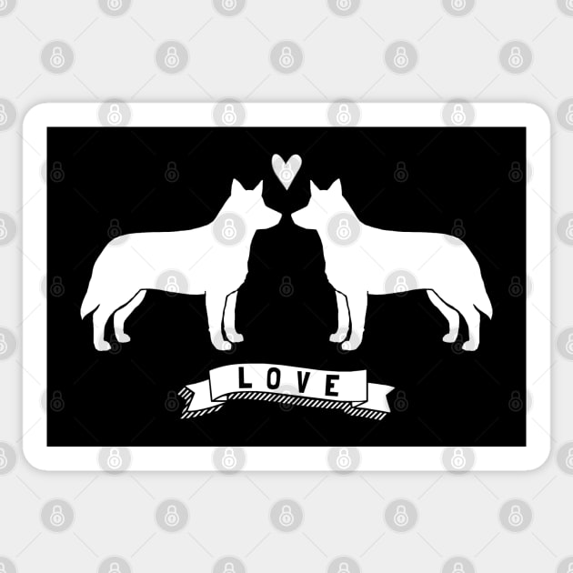 Australian Cattle Dogs in Love Sticker by Coffee Squirrel